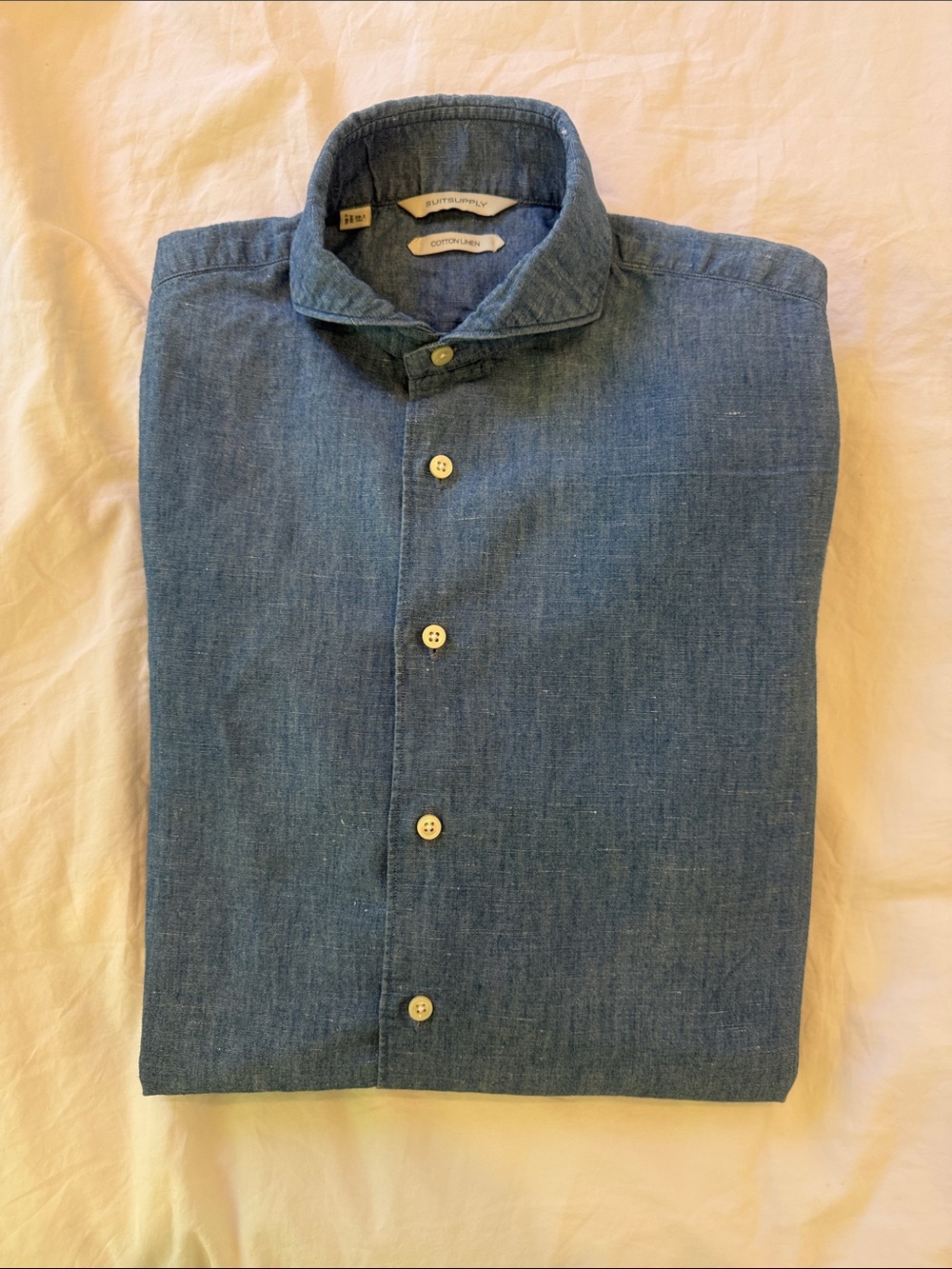 Suitsupply Indigo/Denim Casual Button-Down Shirt 15 L